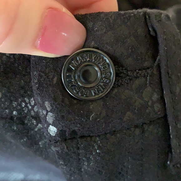 7 for all mankind black snakeskin skinny dress pants - Picture 7 of 9